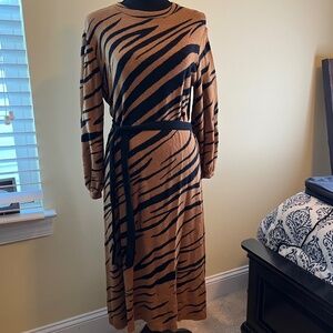 Tiger Print Sweater Dress